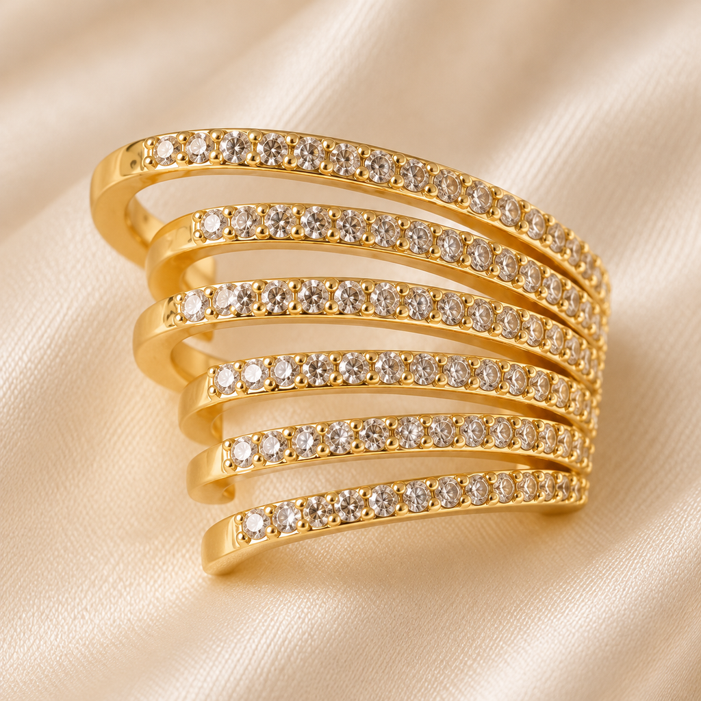 Layered Sparkle Ear Cuff - close-up detail
