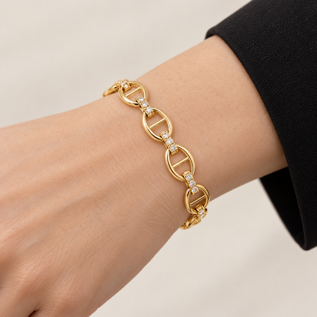 Elegance Sparkle Bracelet — bracelet worn on wrist