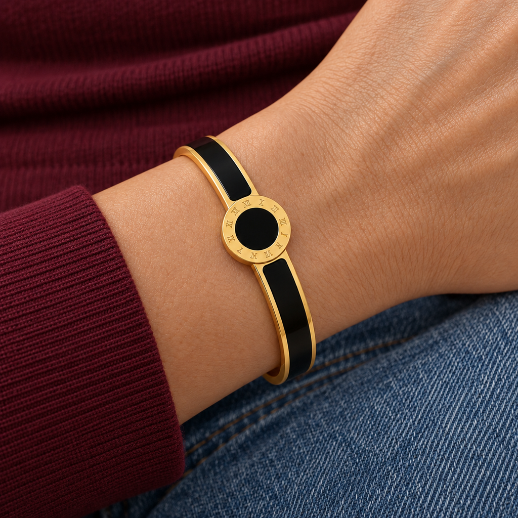 Elodie Bracelet worn on wrist with modern everyday clothing