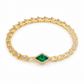 Emerald Glow Stretch Bracelet — main