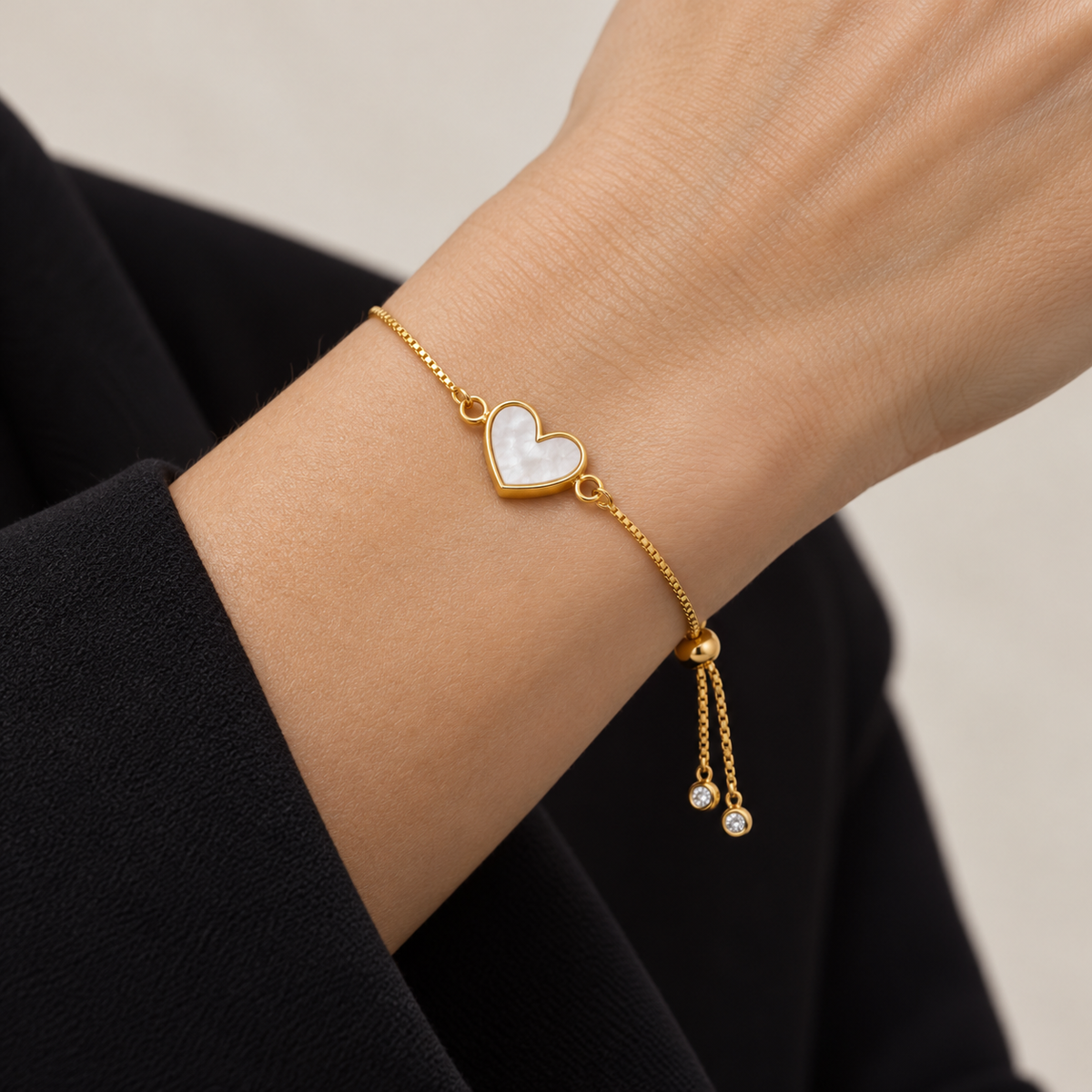 Endless Love Heart Bracelet — worn on wrist