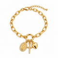 Faith Charm Paperclip Bracelet — main