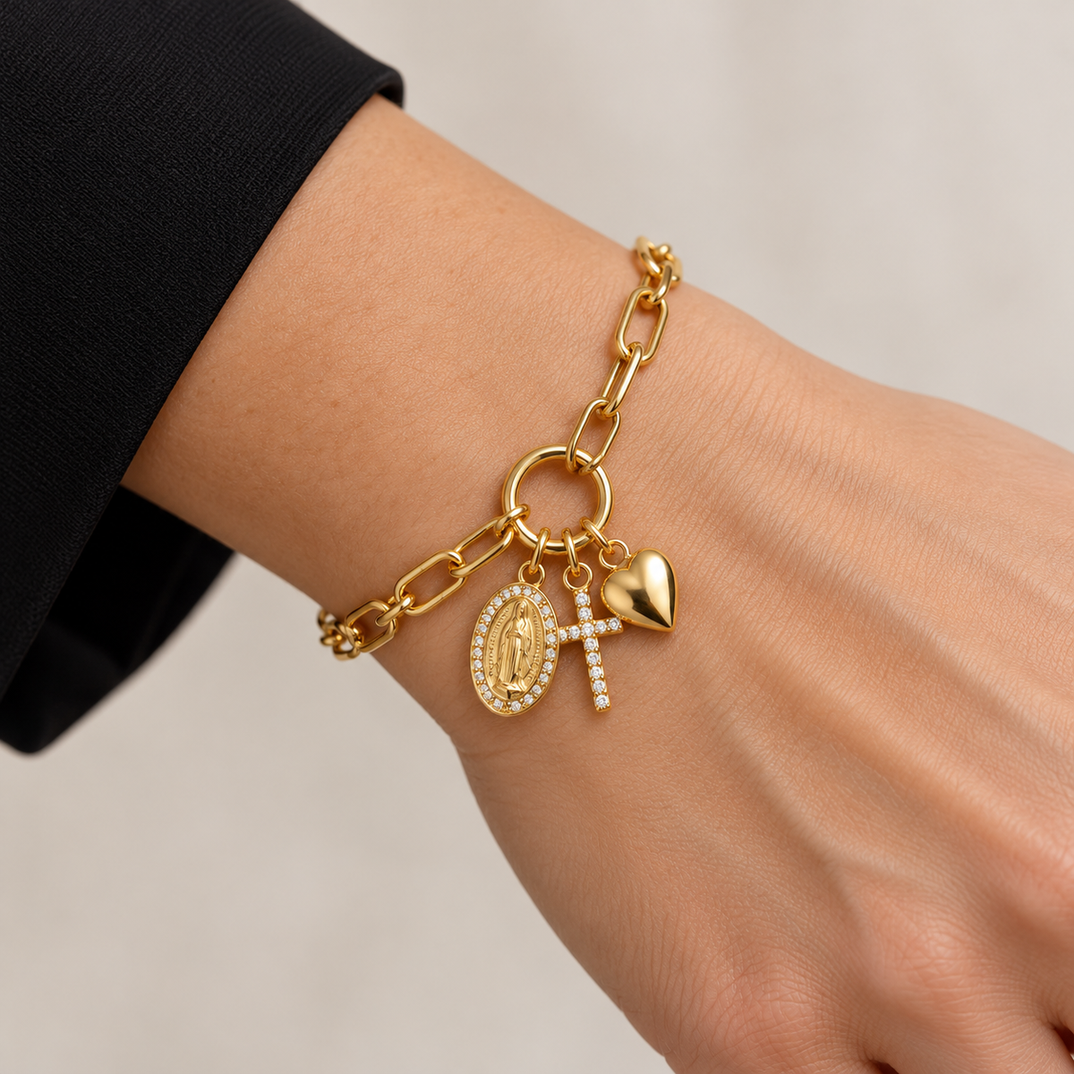 Faith Charm Paperclip Bracelet — tryon