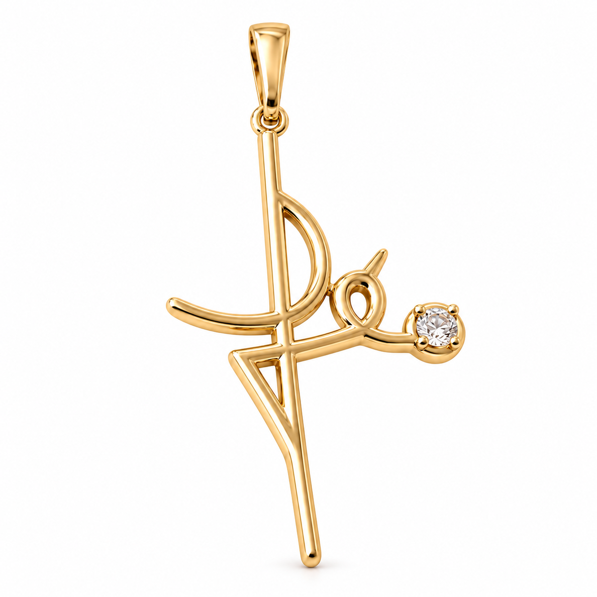 Faith Symbol Pendant - 18K Gold Filled, high-definition close-up on white