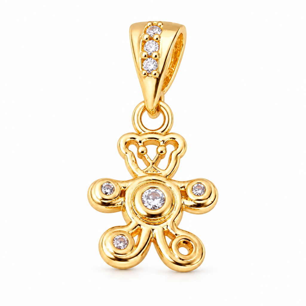 Floral Sparkle Charm -  18K Gold Filled, high-definition close-up on white