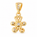 Floral Sparkle Charm -  18K Gold Filled, high-definition close-up on white