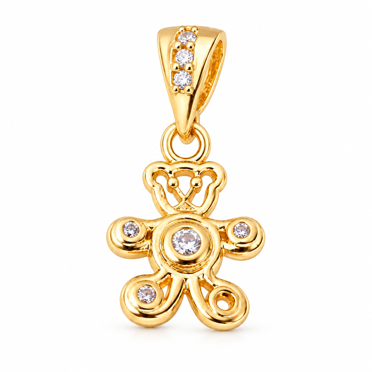 Floral Sparkle Charm -  18K Gold Filled, high-definition close-up on white