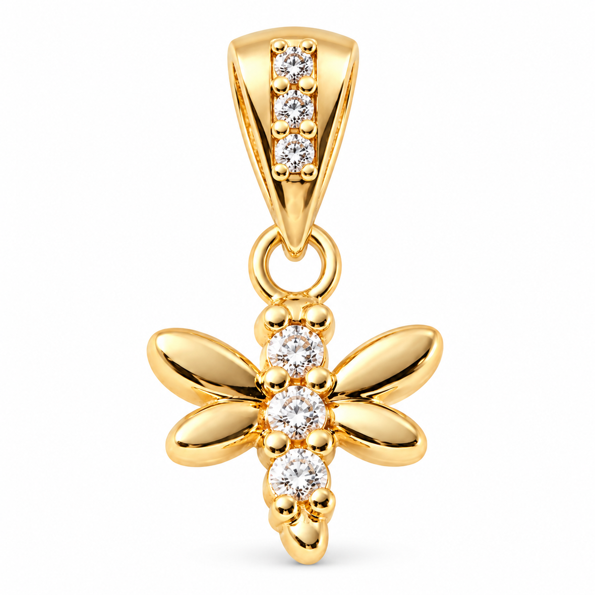 Flower Sparkle Charm - 18K Gold Filled, high-definition close-up on white