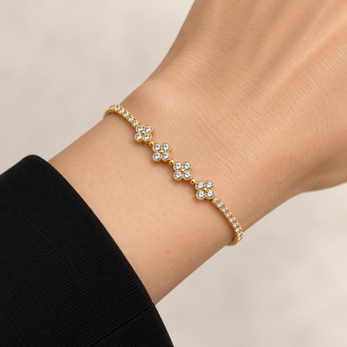 Flowers of Light Bracelet — bracelet worn on wrist