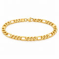 Figaro Link Bracelet - 18K Gold Filled — full bracelet on white background