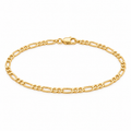 Figaro Link Bracelet - 18K Gold Filled — full bracelet on white background