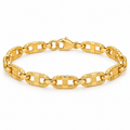 Textured Link Bracelet - 18K Gold Filled — full bracelet on white background