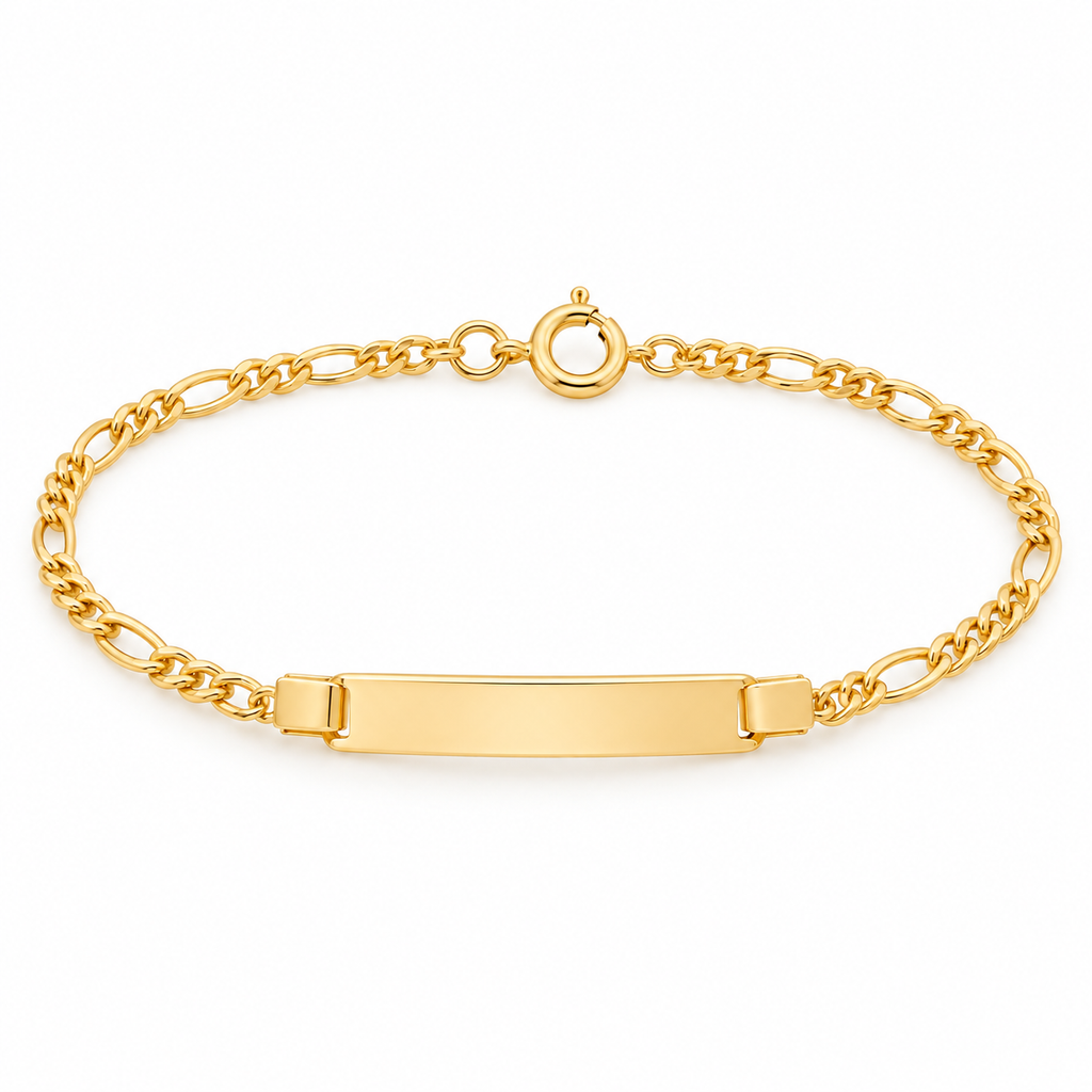 Kids ID Bracelet - Gold Filled18k — full bracelet on white background