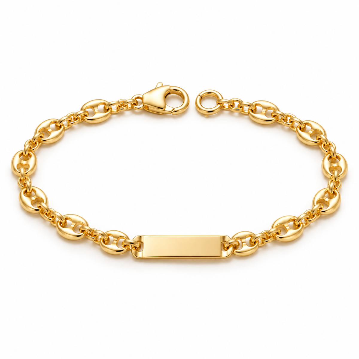 Kids ID Bracelet - Gold Filled18k — full bracelet on white background