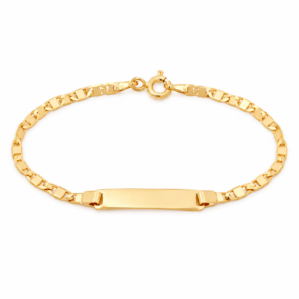 18K Gold Filled Kids ID Bracelet — full bracelet on white background