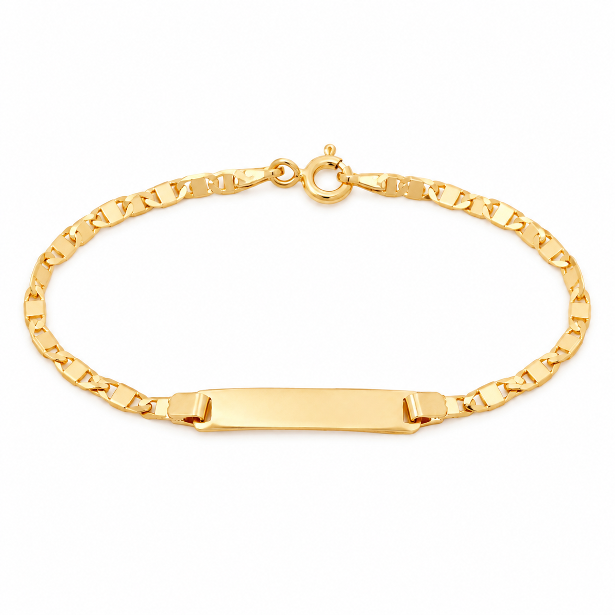 18K Gold Filled Kids ID Bracelet — full bracelet on white background