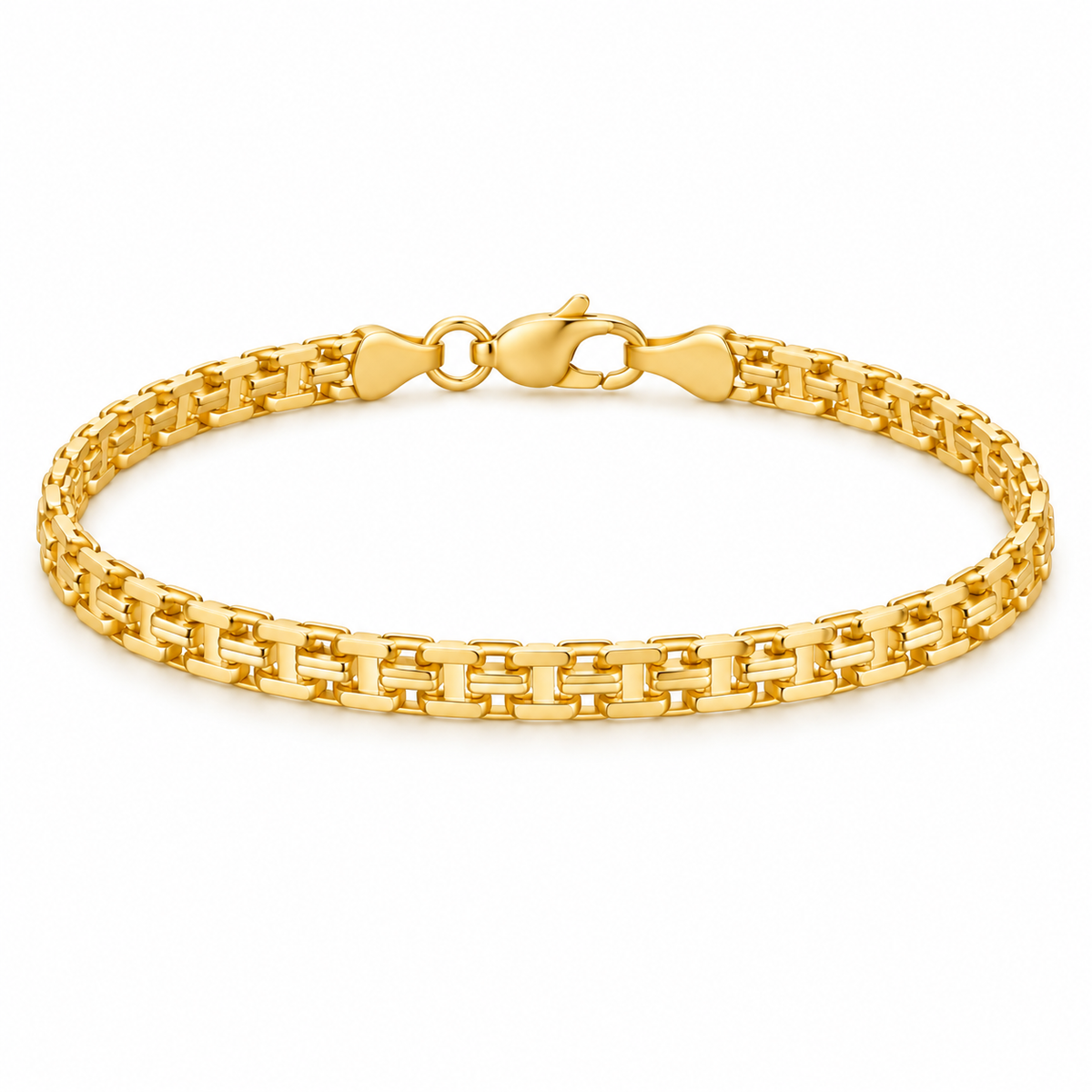 Pulsera tejido chino unisex - Gold Filled18k — full bracelet on white background