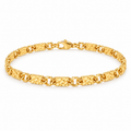 Textured Link Bracelet - 18K Gold Filled — full bracelet on white background