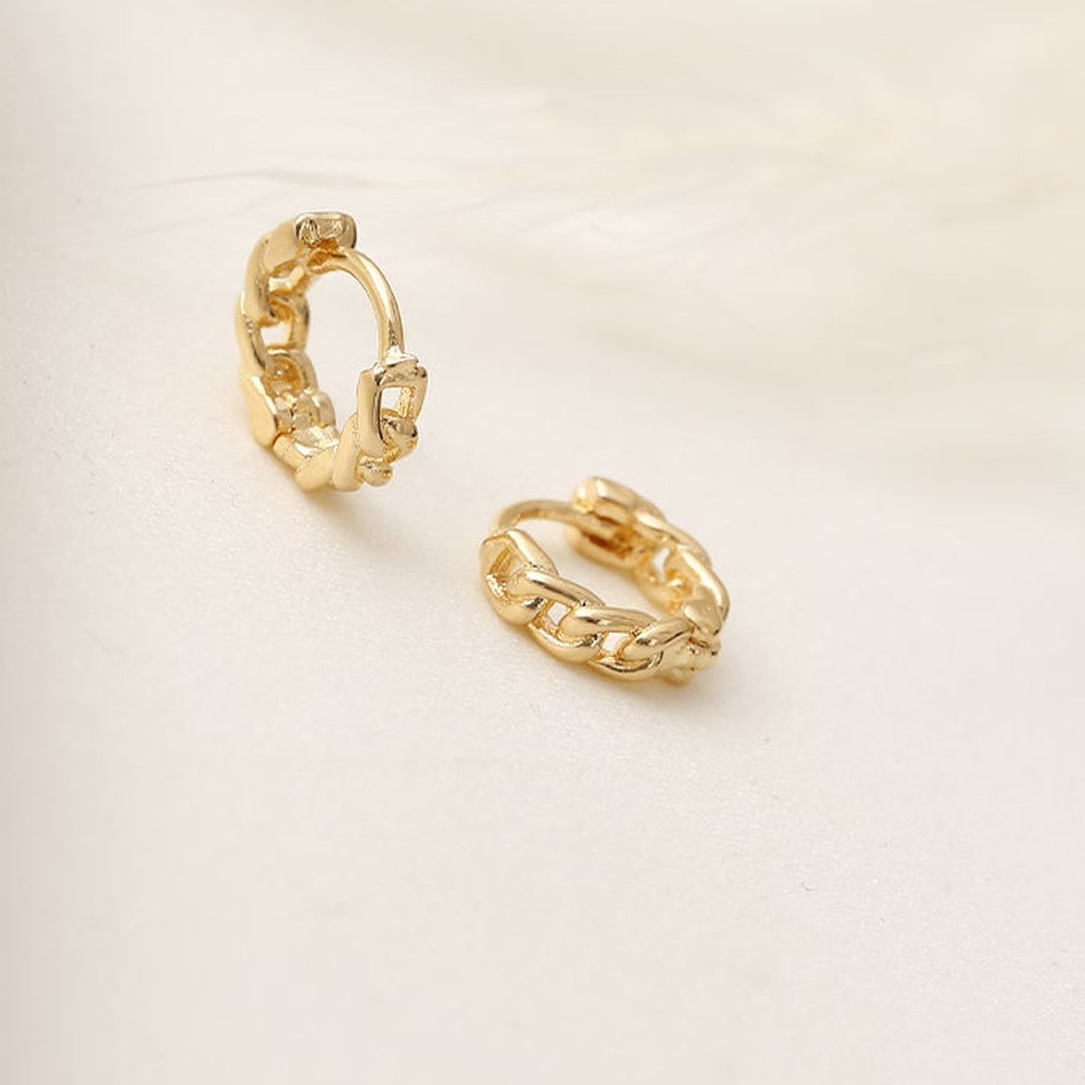 Chain Link Huggie Earrings