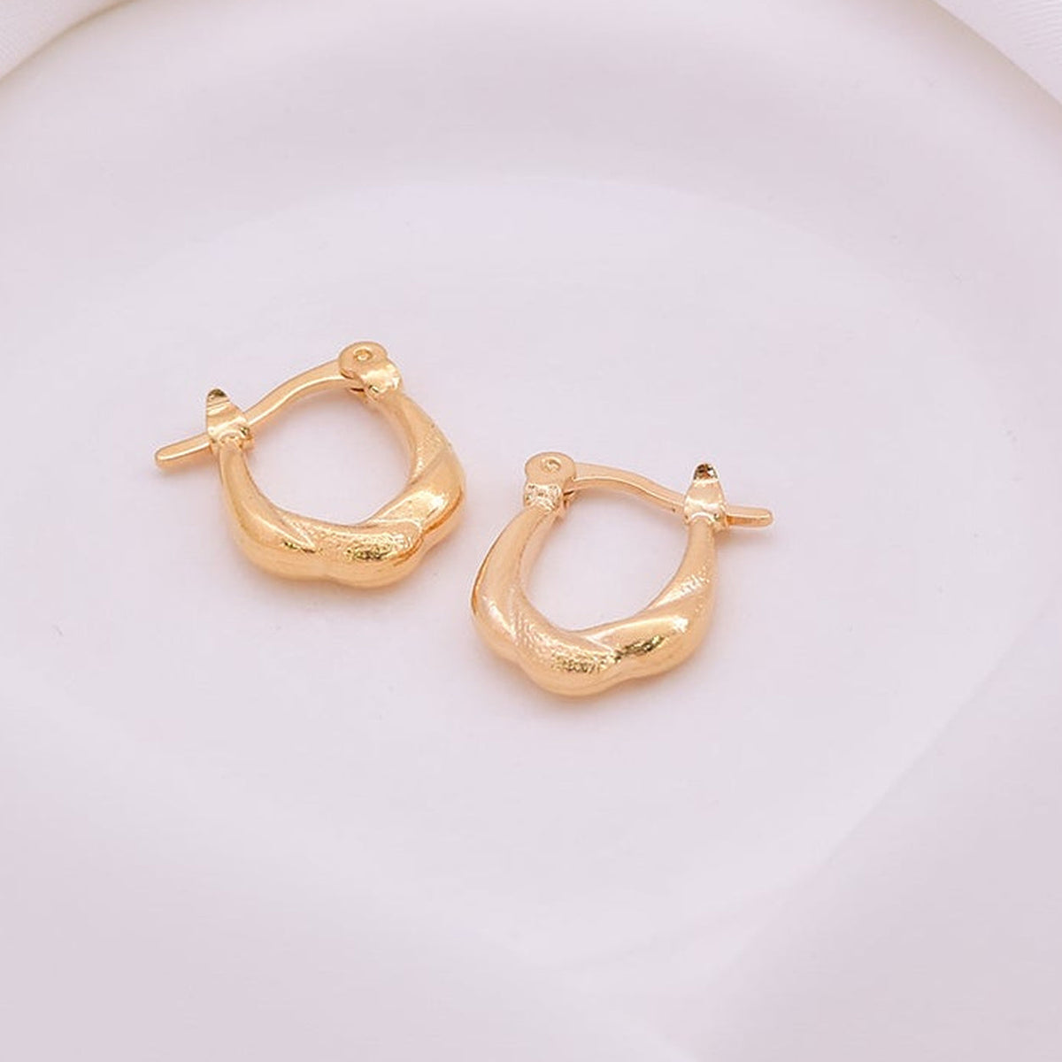Organic Gold Hoop Earrings
