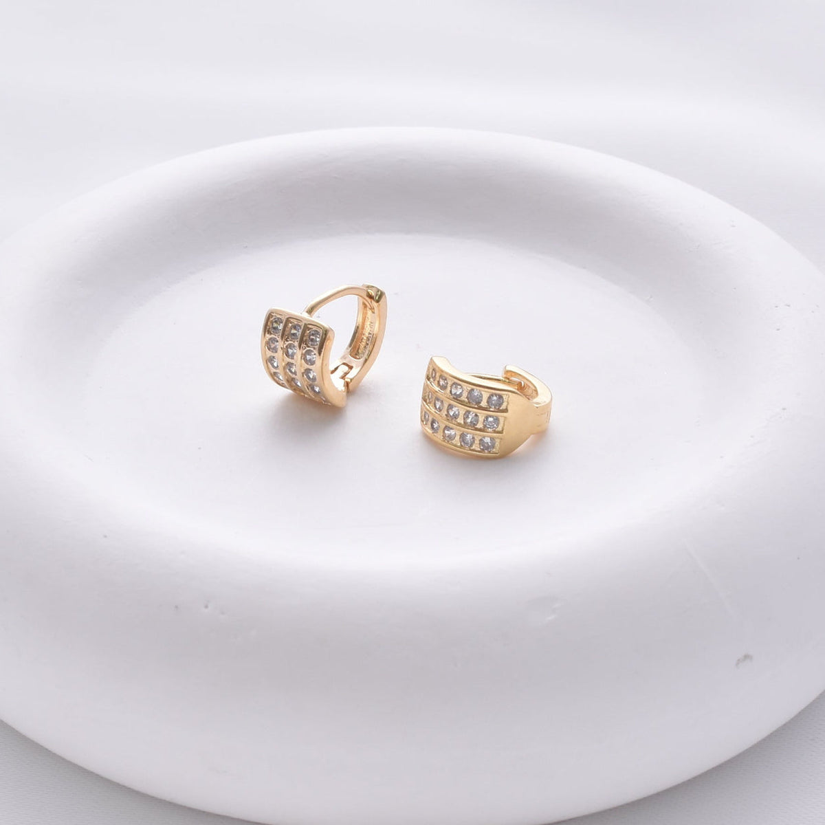 Pavé Mini Huggie Earrings