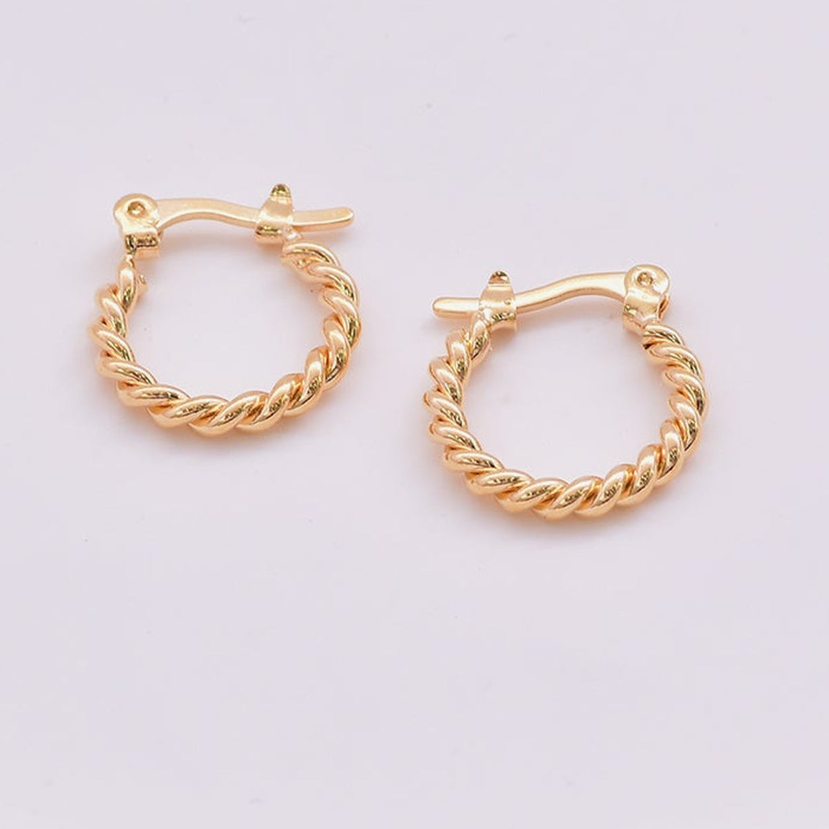 Twisted Gold Hoop Earrings
