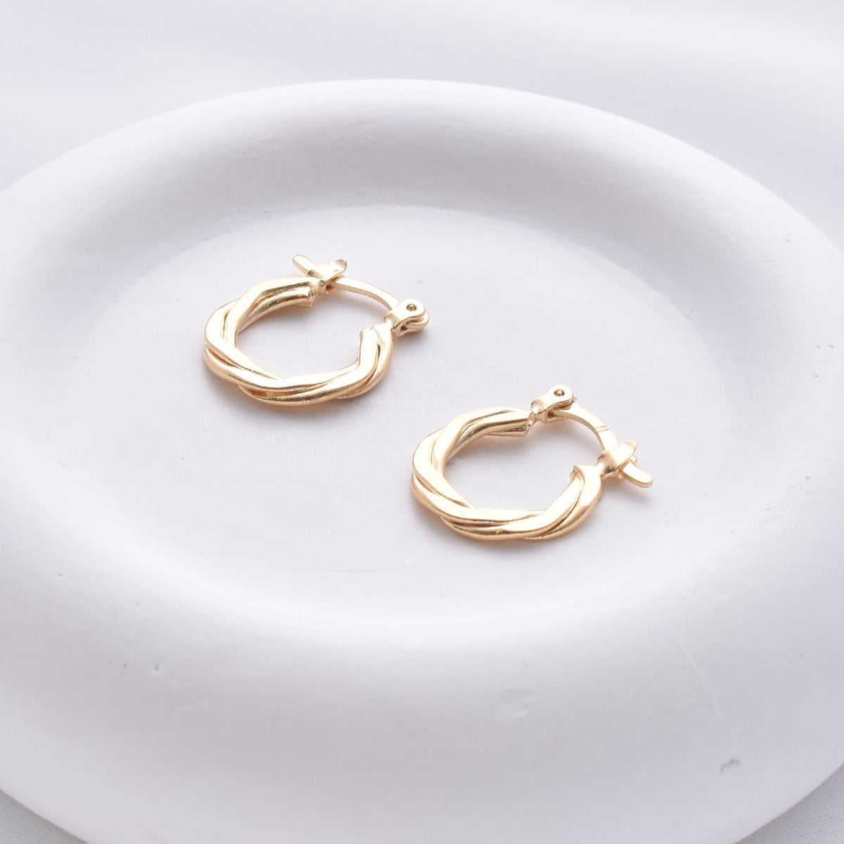 Twisted Mini Huggie Hoops