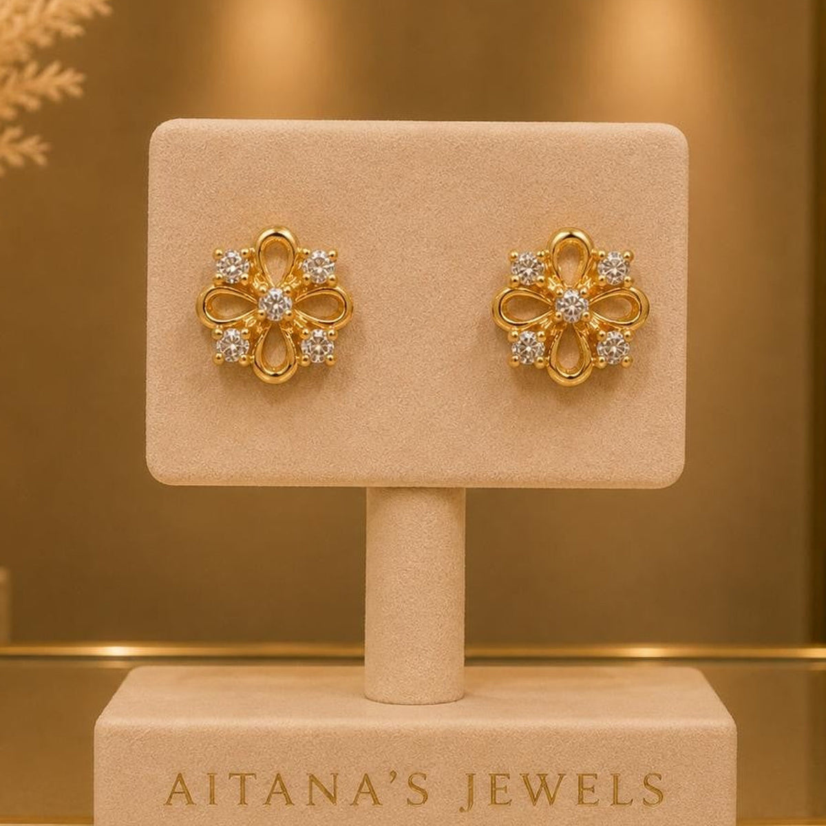 Aretes Flor de Circones – Gold Filled 18K