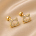 Aretes Hello Kitty con Circones Gold Filled 18K