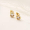 Bezel CZ Studs - Gold Filled18k