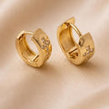 Cross Charm Huggie Hoops - Gold Filled18k