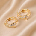 Crystal Line Hoops - Gold Filled18k