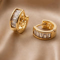 Baguette Sparkle Huggies - Gold Filled18k