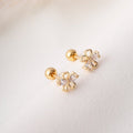 Floral Sparkle Studs - Gold Filled18k