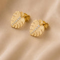 Monstera Spark Studs - Gold Filled 18k