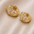 Pavé Accent Huggie Earrings - Gold Filled18k