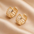 Pavé Curve Hoop Earrings - Gold Filled18k