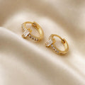 Sparkling Cross Hoop Earrings - Gold Filled18k