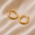 Textured Mini Hoops - Gold Filled18k