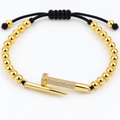 Crystal Nail Cord Bracelet - close-up detail