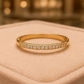 Fine CZ Band Ring – Gold Plated – close up on display