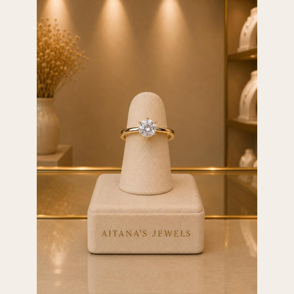Timeless Solitaire CZ Ring – Gold Plated