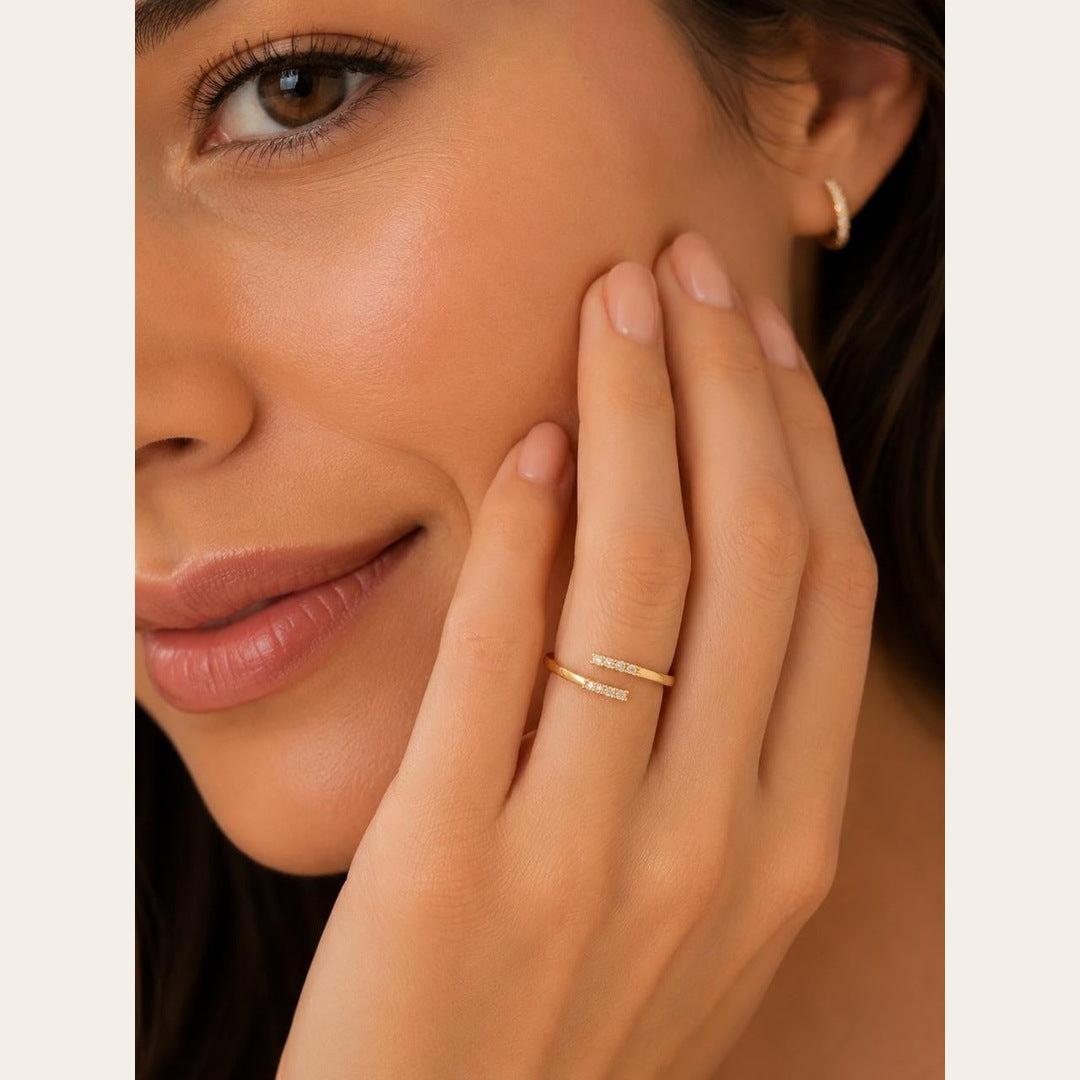 Minimalist CZ Ring – Gold Plated