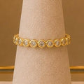 Gold Eternity CZ Band Ring – Gold Plated – close up on display