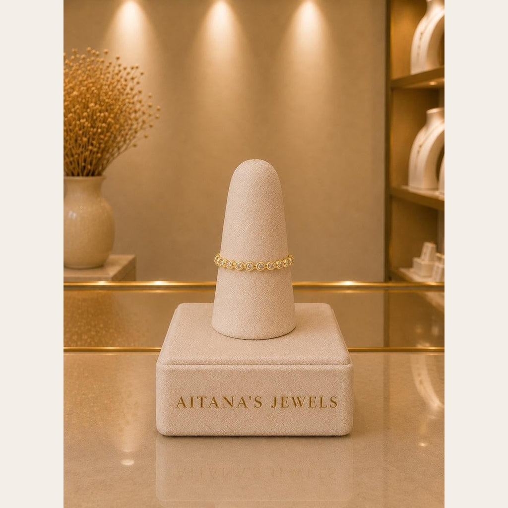 Gold Eternity CZ Band Ring – Gold Plated