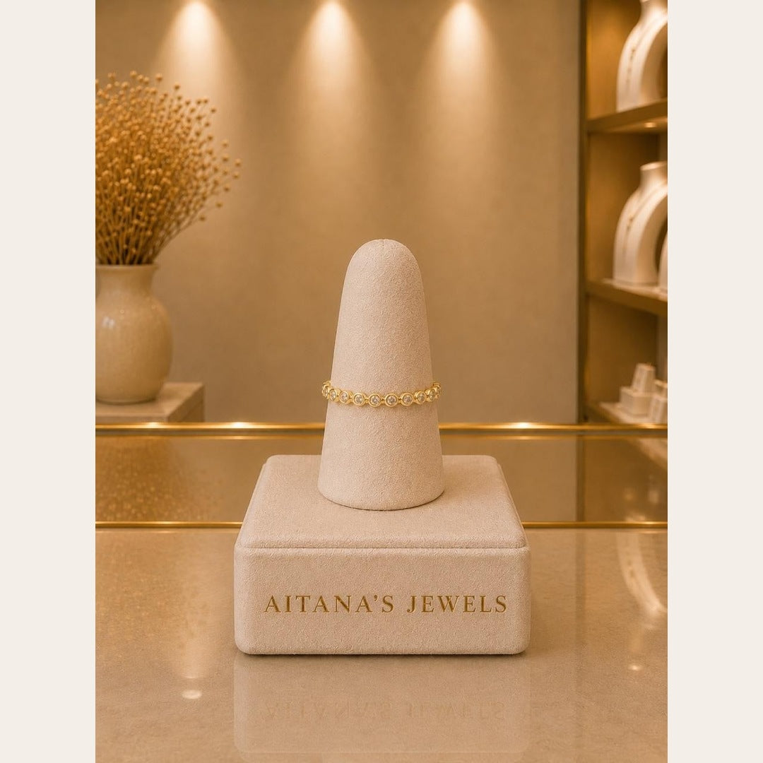 Gold Eternity CZ Band Ring – Gold Plated