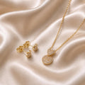 Sparkling Bunny Jewelry Set – Gold Plated — close-up, square format