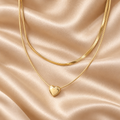 Heart Glow Necklace Set – Gold Plated — close-up, square format