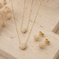 Layered Heart Spark Jewelry Set – Gold Plated — close-up, square format