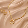 Minimalist Loop Jewelry Set – Gold Plated — close-up, square format